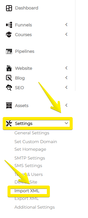 settings import xml