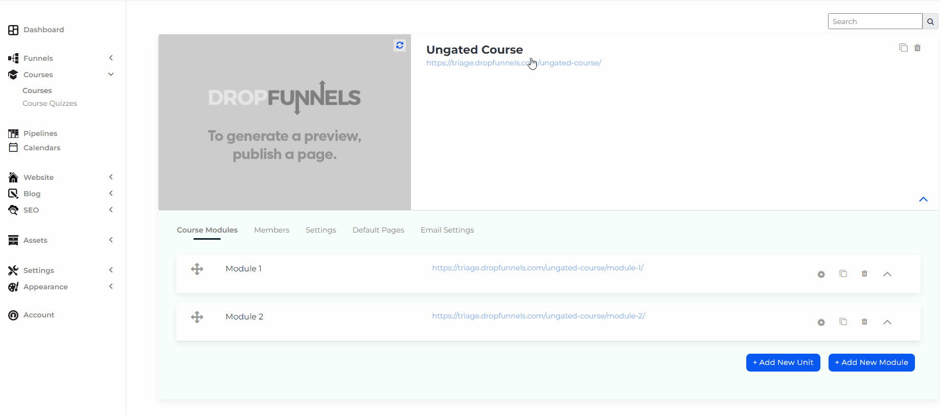 course login disabled
