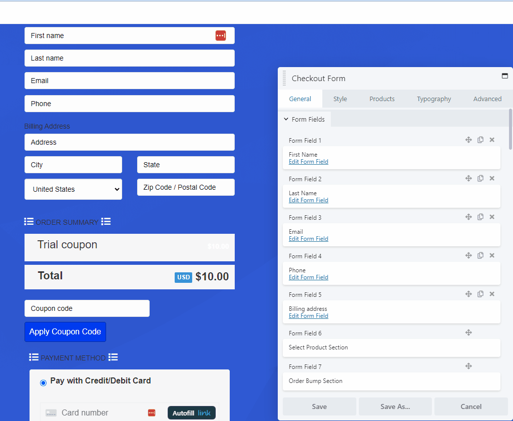 Form field move duplicate delete