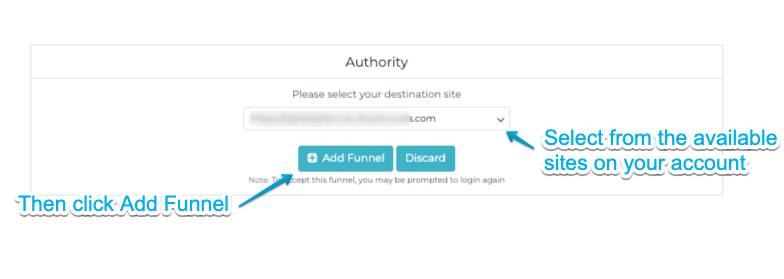 add-funnel-to-destination-site