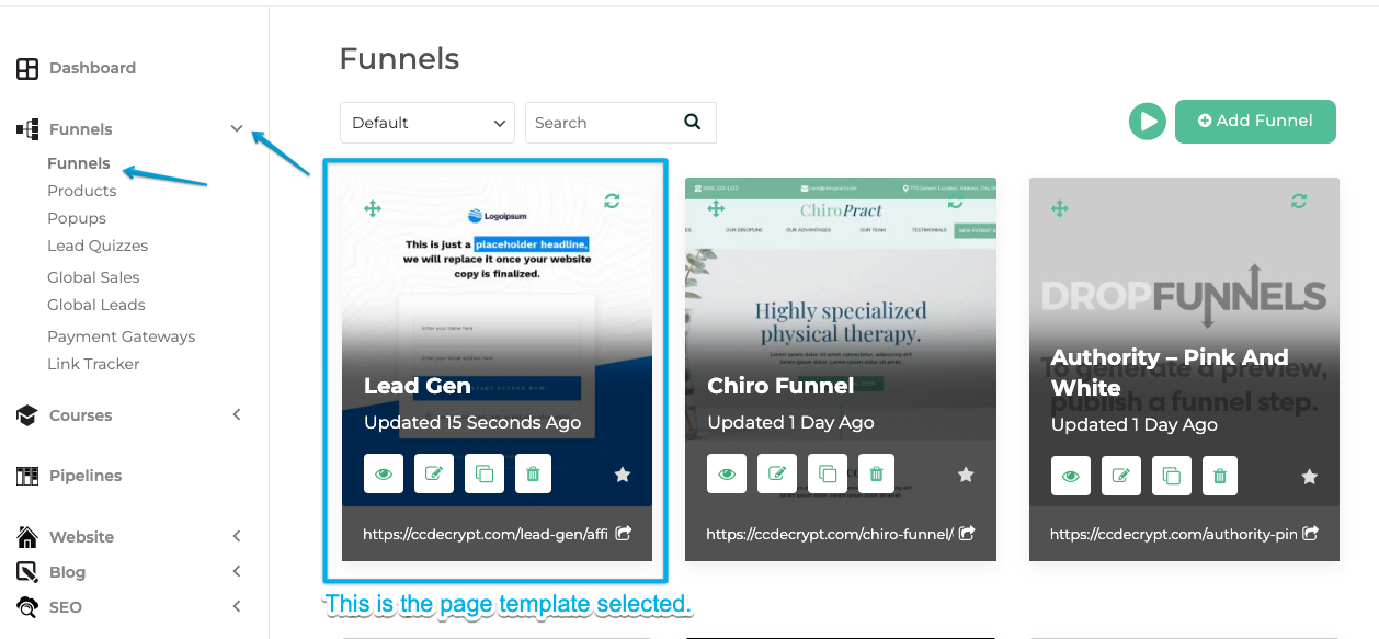 funnels-page-template